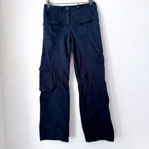 Brandy Melville Kim Cargo Pants Navy Blue Ripstop - Size Small EUC